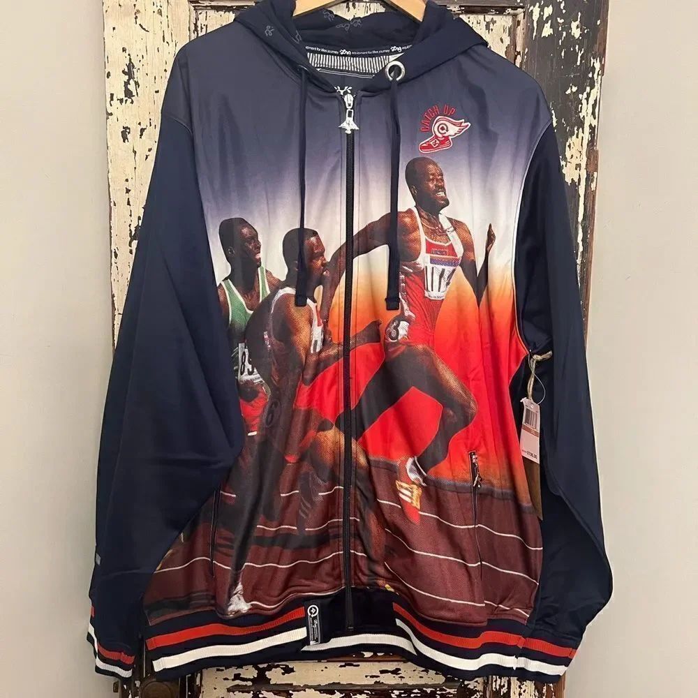 LRG Lifted Research Group Men's Emrbroidered 47 Catch Up Full Zip Hoodie. 3X.